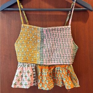 Jen's Pirate Booty Colorful Patchwork Crop Top